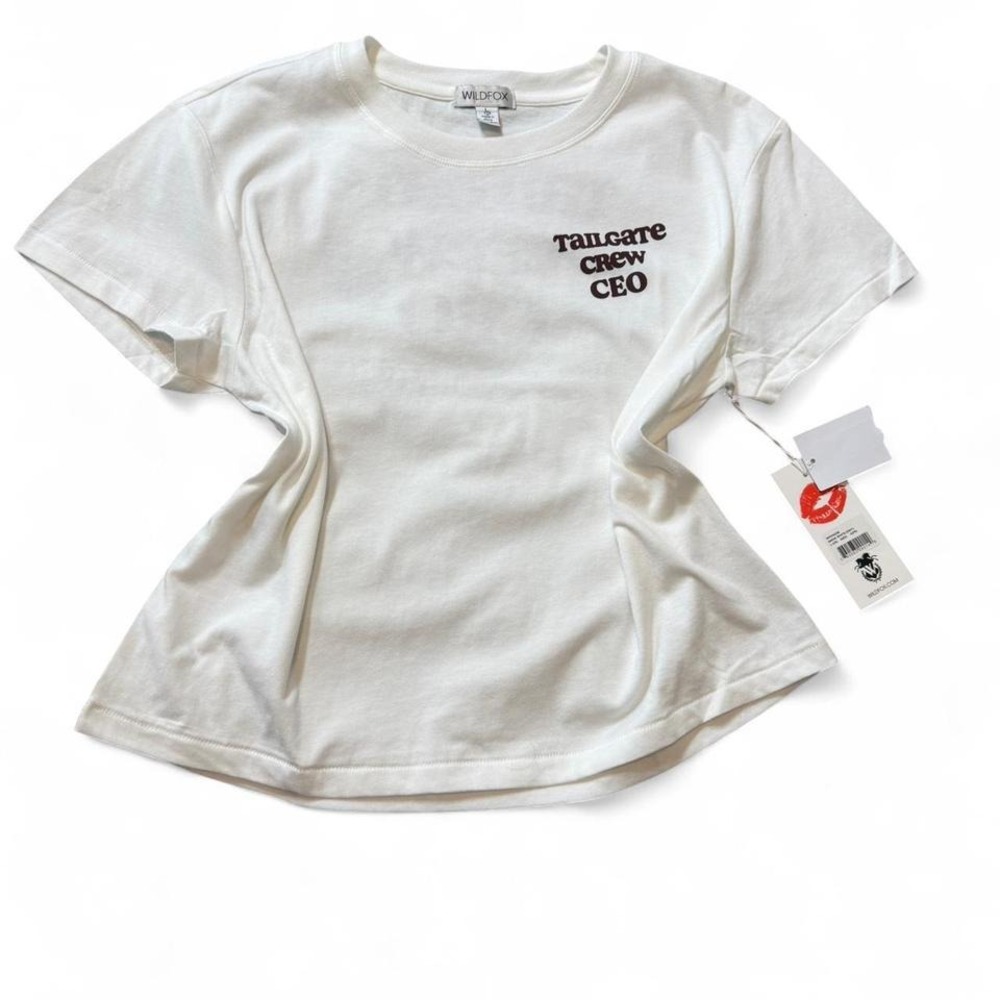 Wildfox White Tailgate Graphic‎ Tee